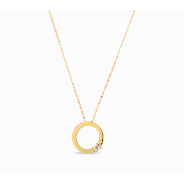 Roberto Coin 18K Yellow Gold Love in Verona Open Circle Diamond Pendant