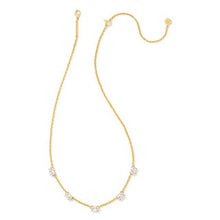 Load image into Gallery viewer, Kendra Scott Gold Cailin White Crystal Station Necklace
