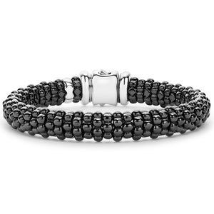 Lagos Sterling Silver Black Caviar 9mm Ceramic Bracelet