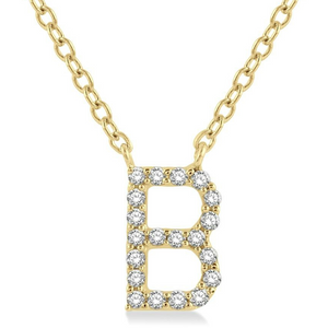 10K Yellow Gold Diamond Initial Necklace