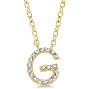 10K Yellow Gold Diamond Initial Necklace