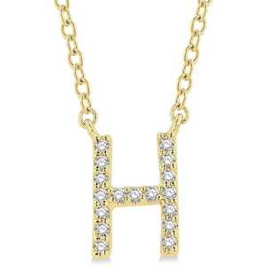 10K Yellow Gold Diamond Initial Necklace