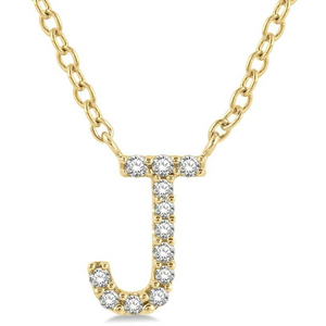 10K Yellow Gold Diamond Initial Necklace