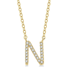 Load image into Gallery viewer, 10K Yellow Gold Diamond Initial Necklace
