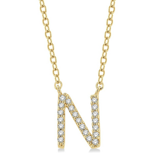 10K Yellow Gold Diamond Initial Necklace