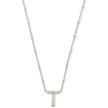 Load image into Gallery viewer, Kendra Scott Letter &quot;T&quot; Necklace In Silver Metal
