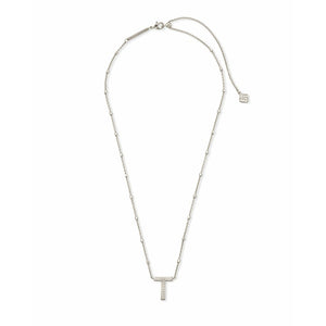 Kendra Scott Letter "T" Necklace In Silver Metal