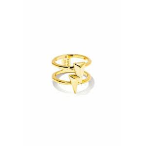 Kendra Scott Bolt Double Band Ring In Gold Metal