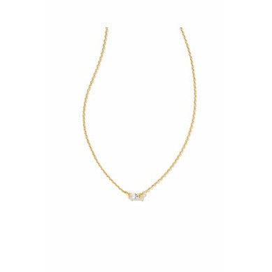 Kendra Scott Gold Juliette Necklace in White Crystal