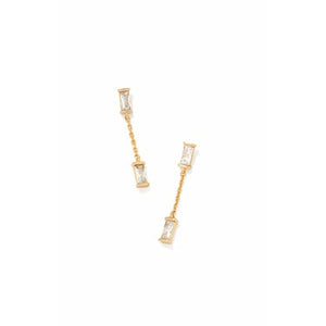 Kendra Scott Gold Juliette Drop Earrings in White Crystal