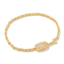 Kendra Scott Gold Grayson Stretch Bracelet In White Crystal