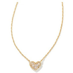 Kendra Scott Gold Ari Pave Crystal Necklace in White CZ