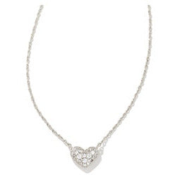 Kendra Scott Silver Ari Pave Crystal Necklace in White CZ