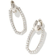Kendra Scott Silver Danielle Link Earrings in White Crystal