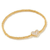 Kendra Scott Gold Ari Heart Stretch Bracelet in White Crystal