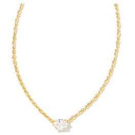 Kendra Scott Gold Cailin White Crystal Necklace