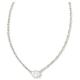 Kendra Scott Silver Cailin White Crystal Necklace