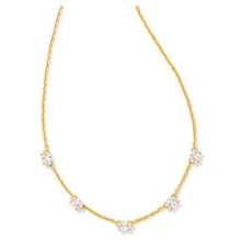 Load image into Gallery viewer, Kendra Scott Gold Cailin White Crystal Station Necklace
