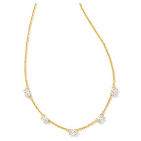 Kendra Scott Gold Cailin White Crystal Station Necklace