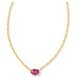 Kendra Scott Gold Cailin Necklace in Purple Crystal