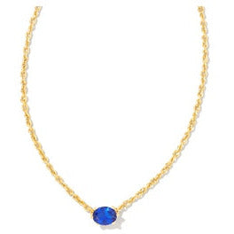 Kendra Scott Gold Cailin Necklace in Blue Crystal