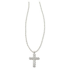 Load image into Gallery viewer, Kendra Scott Silver Cross Crystal Necklace in White Crystal
