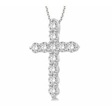 Load image into Gallery viewer, 14K White Gold Cross Diamond Pendant
