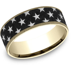 Brook & Branch "The Anthem" 14K Yellow Gold & Tantalum Star Wedding Band