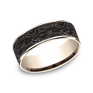 Benchmark Tantalum and 14k White Gold 7.5mm Snake Skin Wedding Band