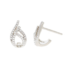 Load image into Gallery viewer, Ella Stein Sterling Silver &quot;Around the Bend&quot; Diamond Huggie Earrings
