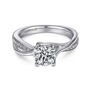 Gabriel "Aleesa" 14K White Gold Twist Engagement Ring