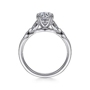 Gabriel "Celia" 14K White Gold Round Diamond Engagement Ring