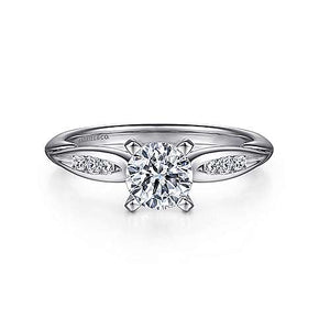 Gabriel "Quinn" 14K White Gold Round Diamond Engagement Ring