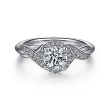 Load image into Gallery viewer, Gabriel &quot;Shae&quot; 14K White Gold Halo Diamond Engagement Ring
