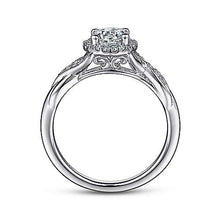 Load image into Gallery viewer, Gabriel &quot;Shae&quot; 14K White Gold Halo Diamond Engagement Ring
