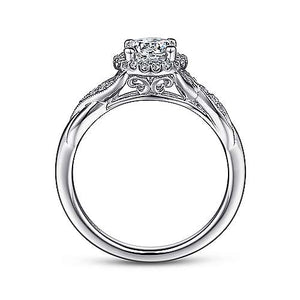 Gabriel "Shae" 14K White Gold Halo Diamond Engagement Ring