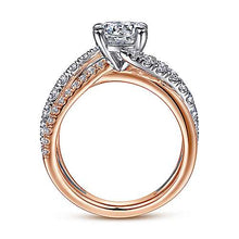 Load image into Gallery viewer, Gabriel &quot;Zaira&quot; 14K Rose and White Gold Free Form Engagement Ring
