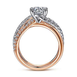 Gabriel "Zaira" 14K Rose and White Gold Free Form Engagement Ring