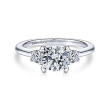 Load image into Gallery viewer, Gabriel &quot;Sanaa&quot; 14K White Gold Three Stone Engagement Ring
