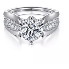 Load image into Gallery viewer, Gabriel 14K White Gold &quot;Ember&quot; Diamond Engagement Ring
