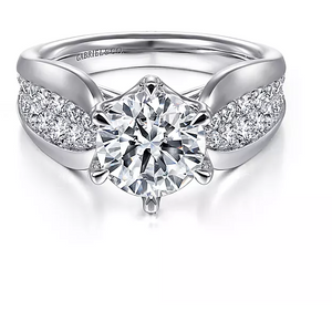 Gabriel 14K White Gold "Ember" Diamond Engagement Ring