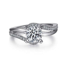 Load image into Gallery viewer, Gabriel &quot;Naomi&quot; 14K White Gold Hidden Halo Engagement Ring
