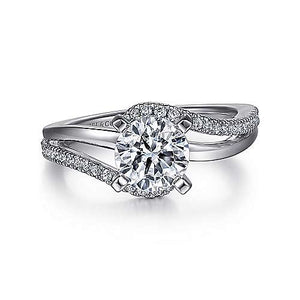 Gabriel "Naomi" 14K White Gold Hidden Halo Engagement Ring