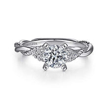 Load image into Gallery viewer, Gabriel &quot;Catalina&quot; 14K White Gold Twisted Diamond Engagement Ring
