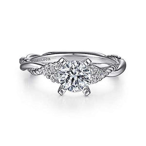 Gabriel "Catalina" 14K White Gold Twisted Diamond Engagement Ring