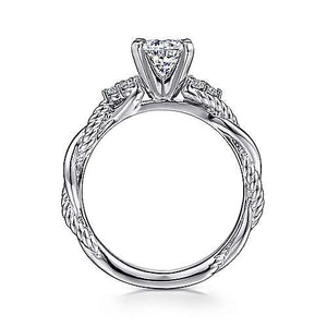 Gabriel "Catalina" 14K White Gold Twisted Diamond Engagement Ring