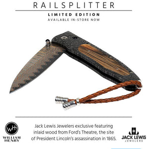 William Henry Jack Lewis Exclusive "Railsplitter" Knife