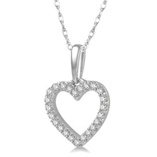 Load image into Gallery viewer, 10K White Gold Diamond Heart Pendant
