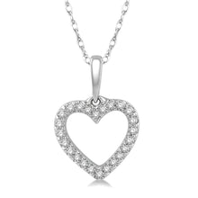 Load image into Gallery viewer, 10K White Gold Diamond Heart Pendant

