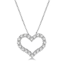 Load image into Gallery viewer, 14K White Gold Open Heart Diamond Pendant
